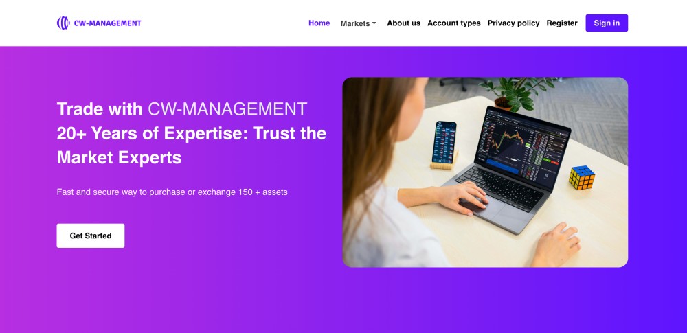 cw management home page screenshot | Finserving cw management home page screenshot