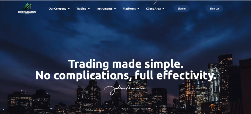 Deltagains home page screenshot | Finserving Deltagains home page screenshot