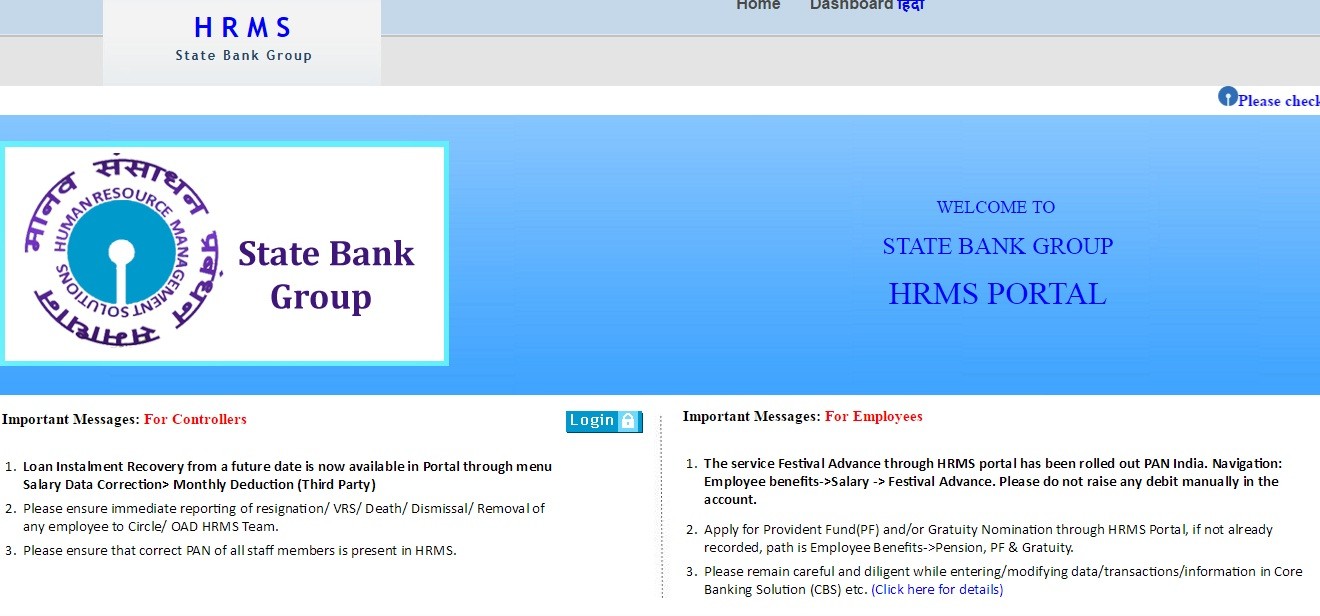 SBI HRMS Portal Login