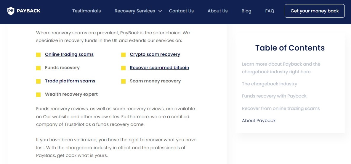 why choose Payback Ltd 