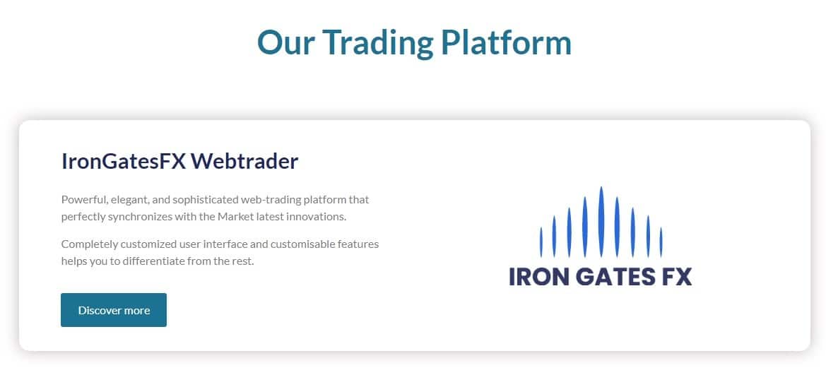 IronGatesFX trading platform