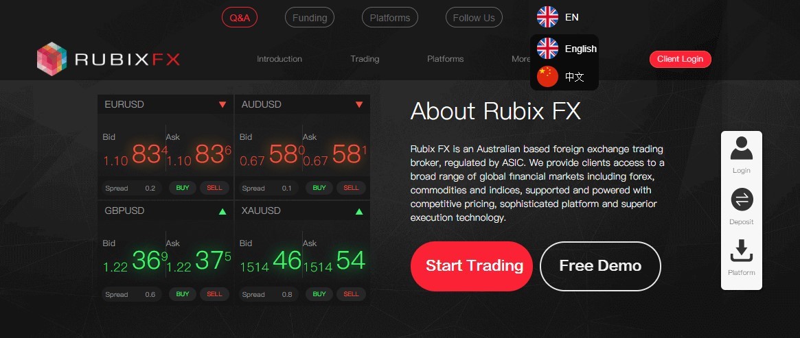 Rubix FX website