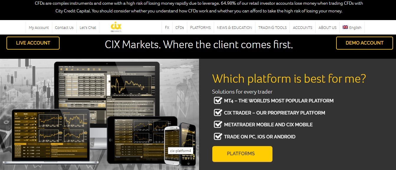 CIX Markets website