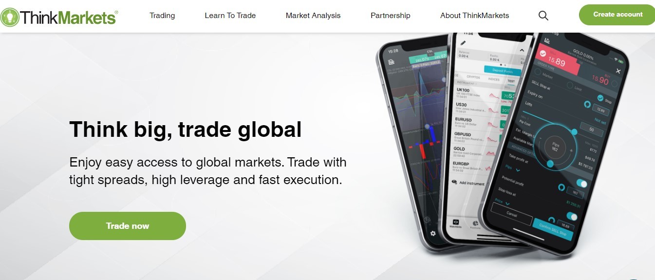 ThinkMarkets website