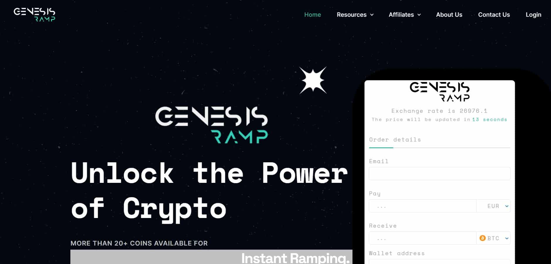 Genesis Exchange website