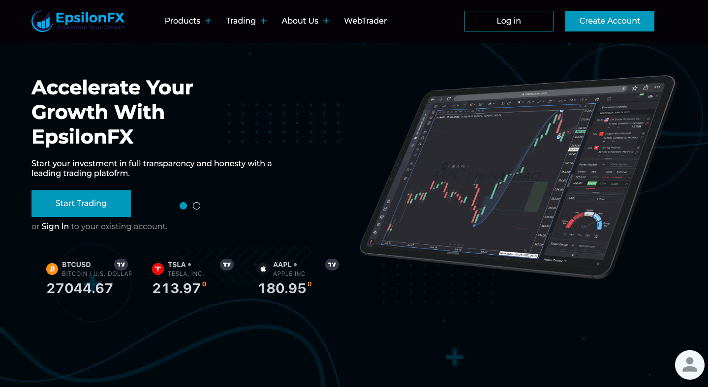 EpsilonFX trading platform