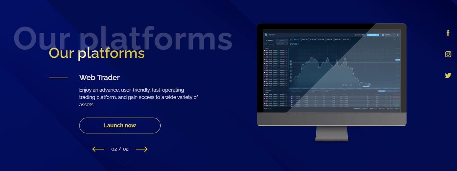 Fxonic WebTrader platform