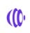 Purple speaker icon with curved sound waves emanating from a dot in the center