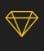 Outline of a faceted yellow diamond on a dark background